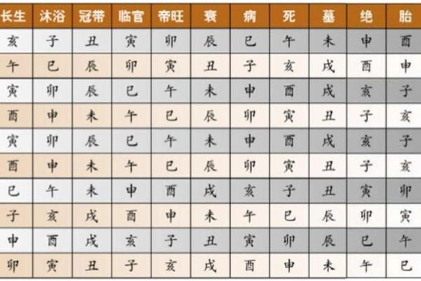 天干衰旺表的应用与解读技巧