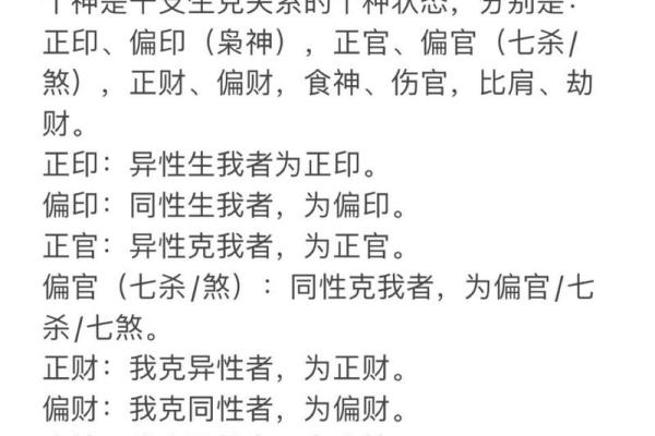 八字十神速查表：轻松掌握命理分析要点