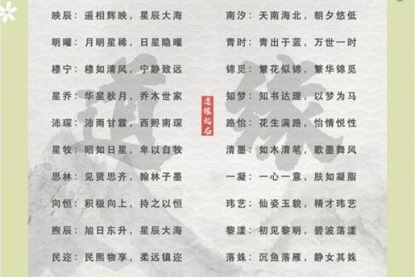 马女宝宝名字大全 让她一生与美好相伴