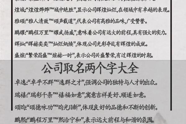 公司起名秘诀：让品牌脱颖而出的关键