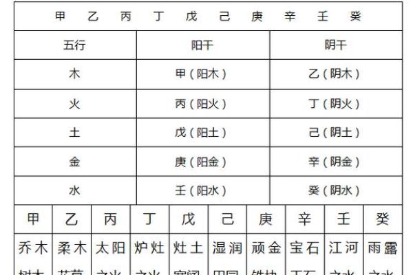 阳年天干与五行的奇妙关系
