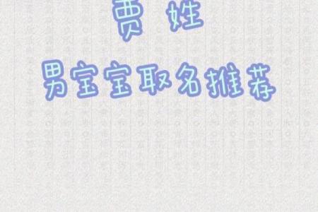 贾姓宝宝起名大全，助你为孩子选个好名字