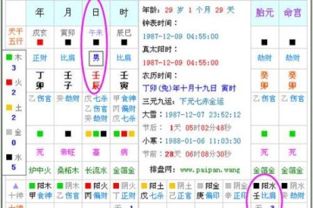 阴历男命的五行属性与命运关系