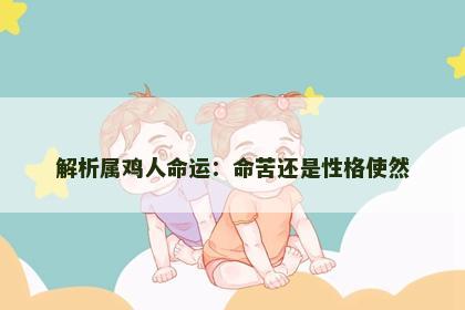 解析属鸡人命运：命苦还是性格使然