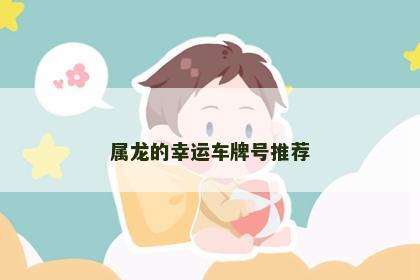 属龙的幸运车牌号推荐