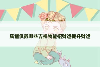 属猪佩戴哪些吉祥物能招财运提升财运