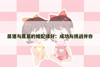 属猪与属鼠的婚配缘分：成功与挑战并存