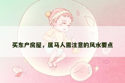 买东户房屋，属马人需注意的风水要点