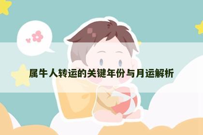属牛人转运的关键年份与月运解析