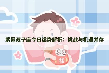 紫薇双子座今日运势解析：挑战与机遇并存