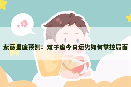 紫薇星座预测：双子座今日运势如何掌控局面