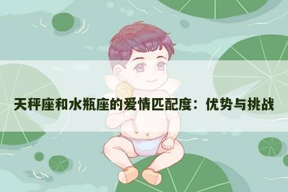 天秤座和水瓶座的爱情匹配度：优势与挑战