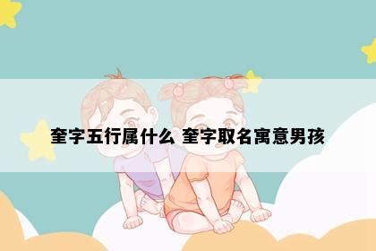 奎字五行属什么 奎字取名寓意男孩