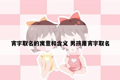 宵字取名的寓意和含义 男孩用宵字取名