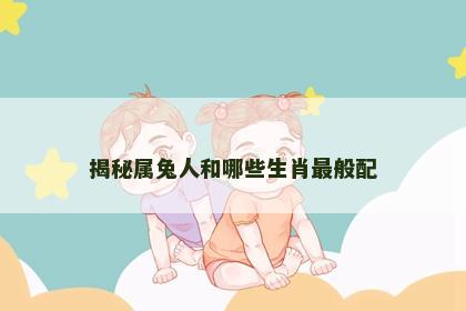 揭秘属兔人和哪些生肖最般配