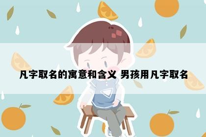 凡字取名的寓意和含义 男孩用凡字取名