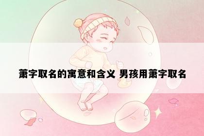 萧字取名的寓意和含义 男孩用萧字取名