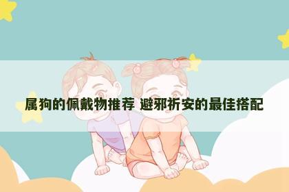 属狗的佩戴物推荐 避邪祈安的最佳搭配