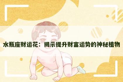 水瓶座财运花：揭示提升财富运势的神秘植物