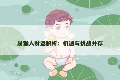 属猴人财运解析：机遇与挑战并存