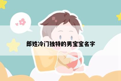 郎姓冷门独特的男宝宝名字