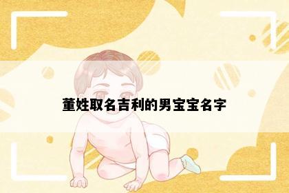 董姓取名吉利的男宝宝名字