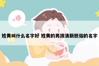 姓黄叫什么名字好 姓黄的男孩清新脱俗的名字