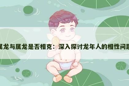 属龙与属龙是否相克：深入探讨龙年人的相性问题
